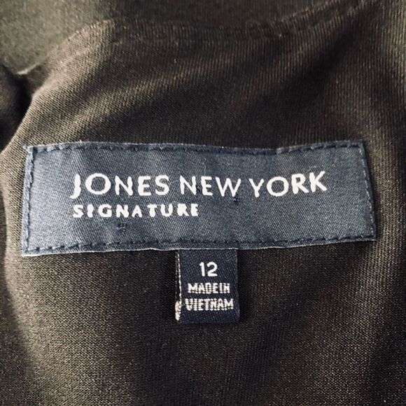 JONES NEW YORK 12 Signature Y2K Blue Black Sheath Power Dress Stretch Business - Picture 10 of 15